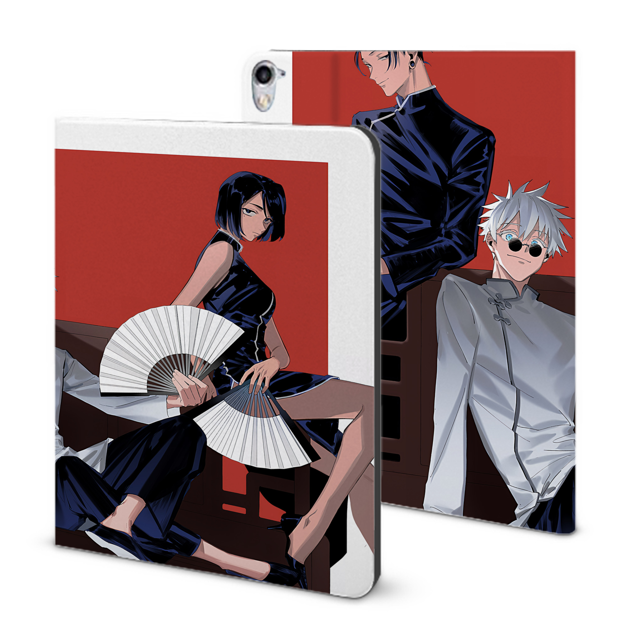 （画像用） 呪術廻戦 Jujutsu Kaisen IPad ケース ブック型 PUレザー TPU 耐衝撃 軽量 薄型 ペン収納なし 全面保護 IPad 各モデル対応